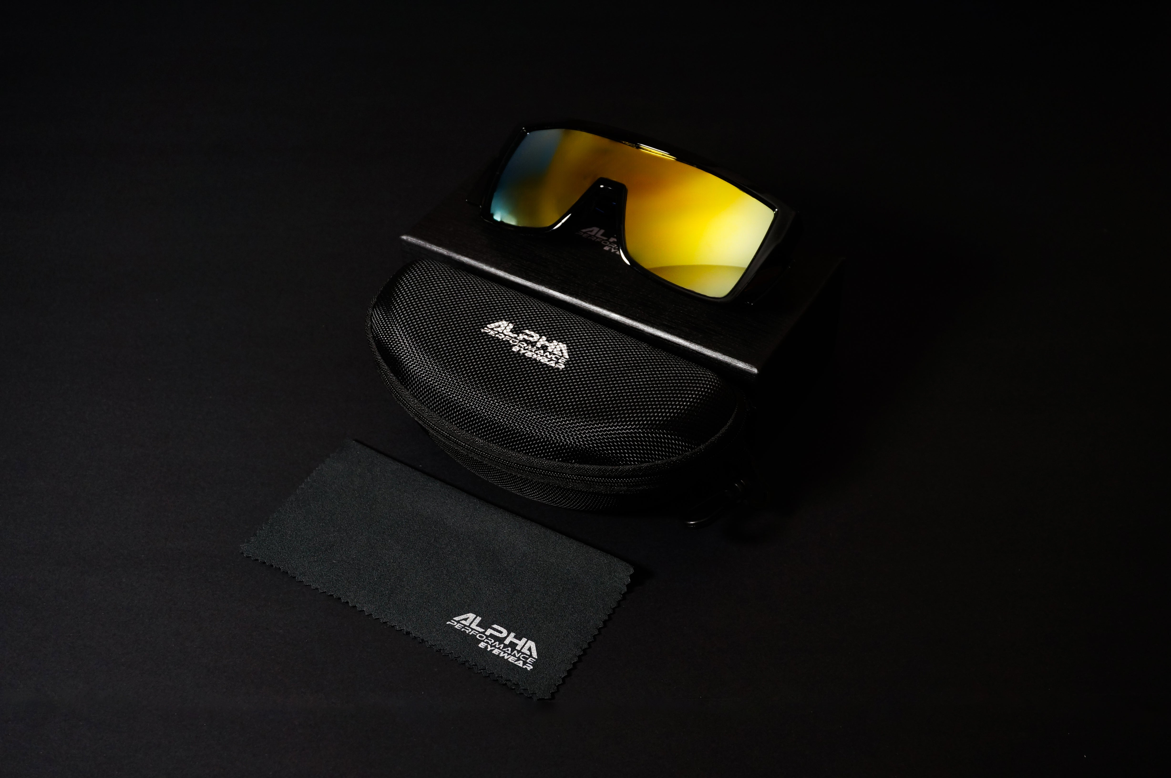 Gold Safety Sunglasses w/ Hard Shell Case