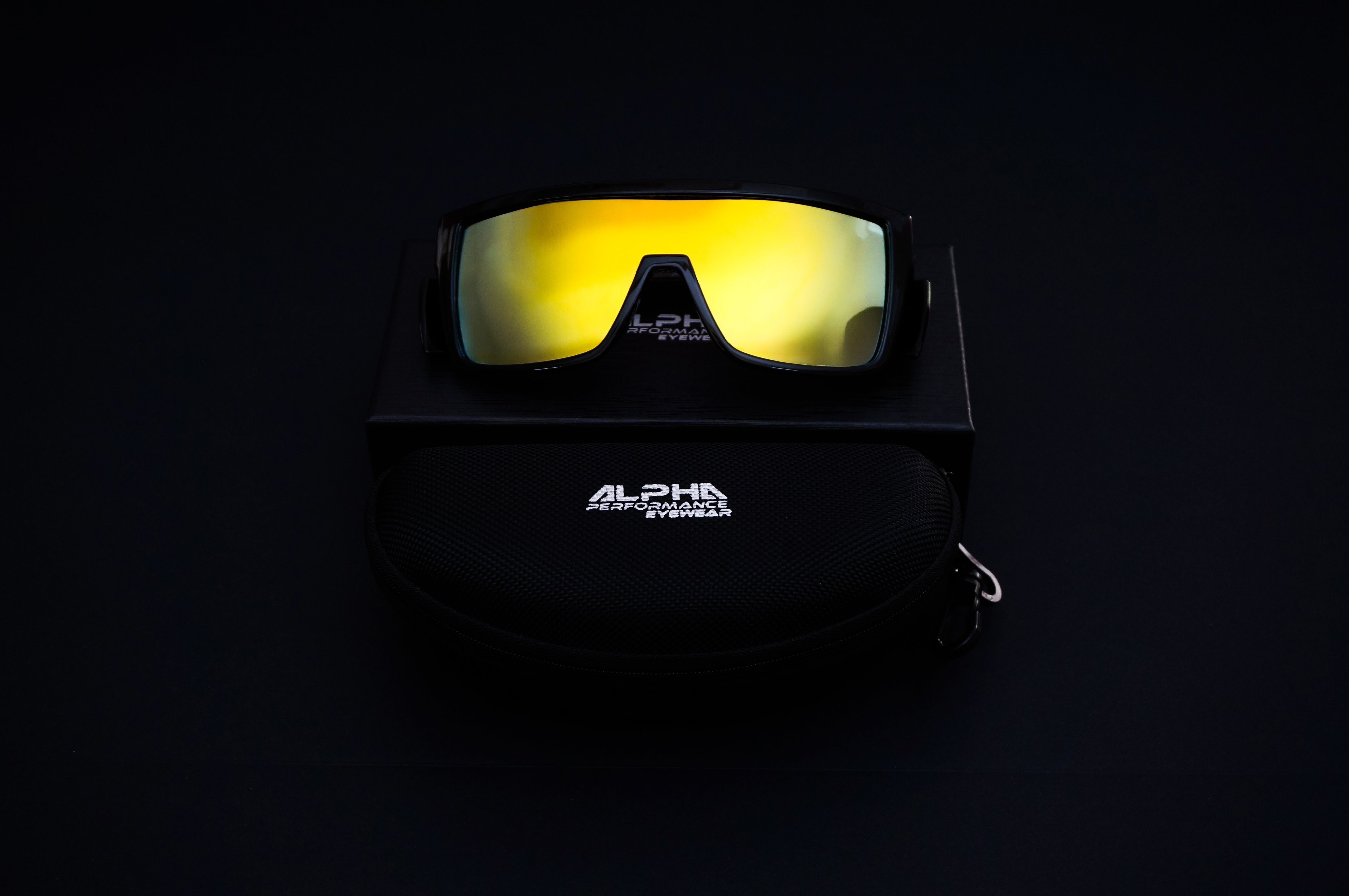 Gold Safety Sunglasses w/ Hard Shell Case