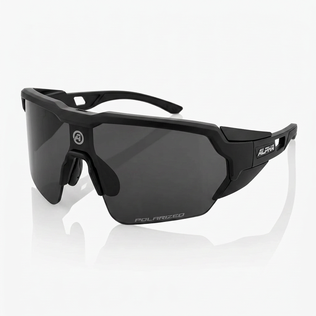 Alpha Vortex Black Polarized Sunglasses