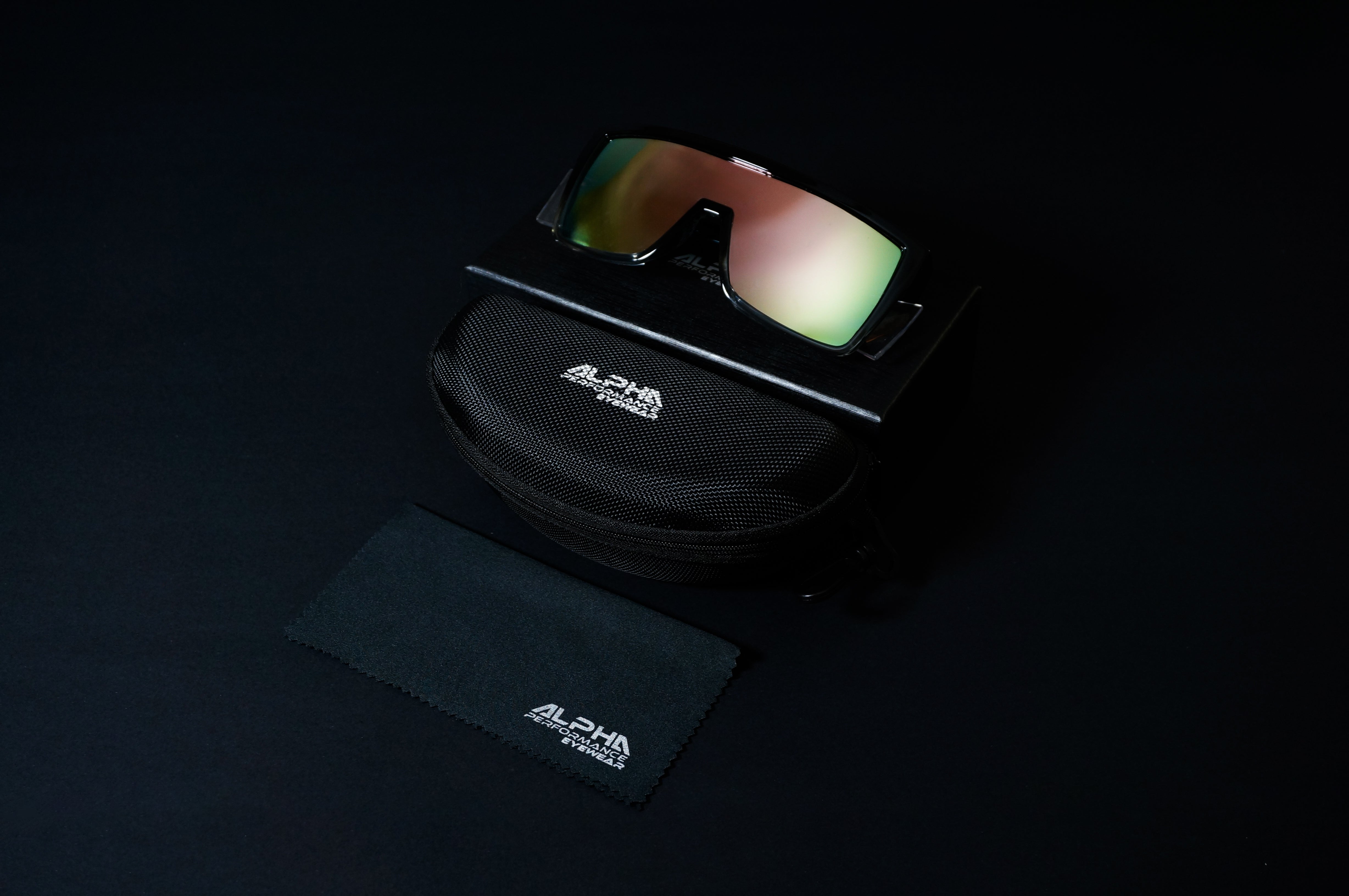 Rose Gold Mirror Safety Sunglasses w/ Hard Shell Case