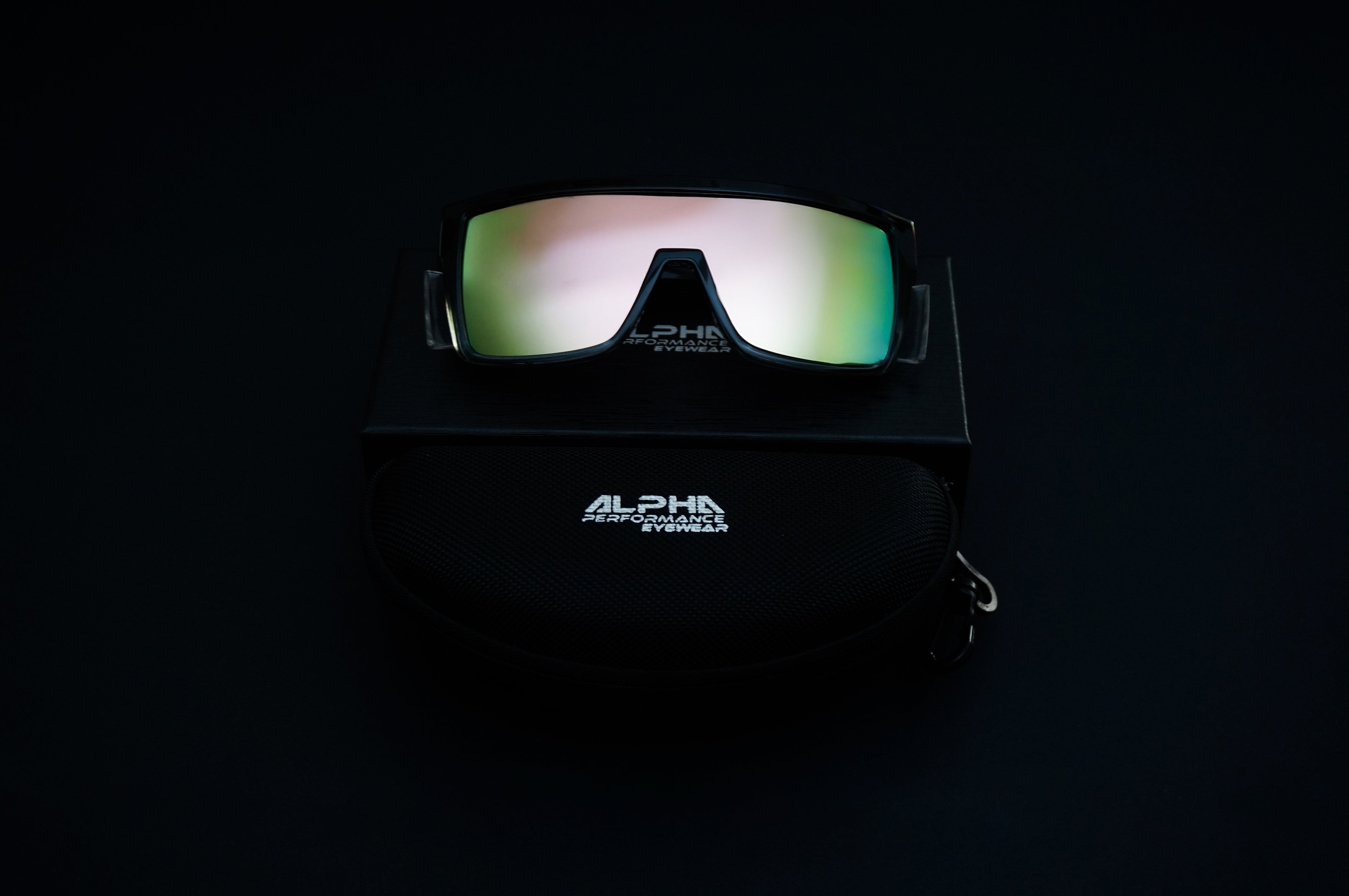 Rose Gold Mirror Safety Sunglasses w/ Hard Shell Case